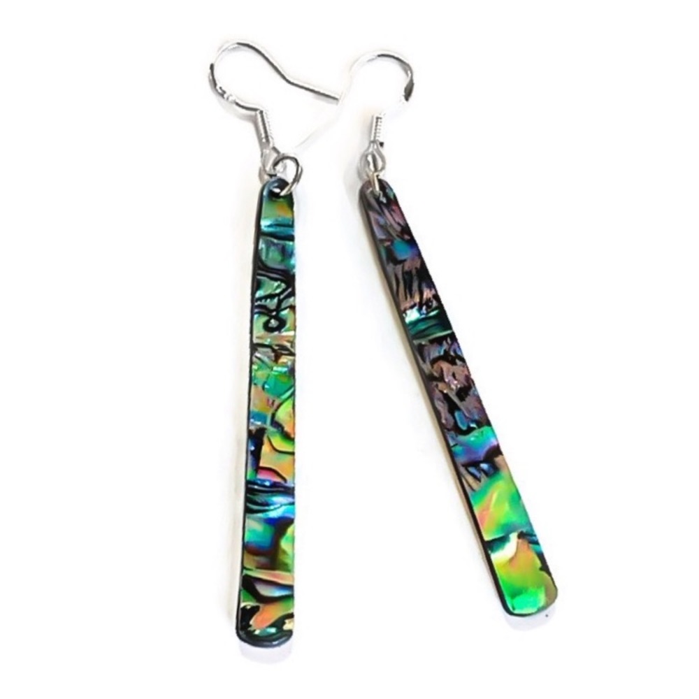 Sterling Silver Abalone Shell Earrings - Picture 3 of 4